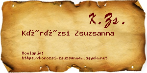 Körözsi Zsuzsanna névjegykártya