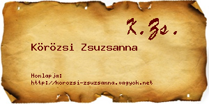 Körözsi Zsuzsanna névjegykártya