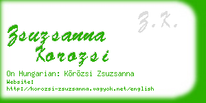zsuzsanna korozsi business card