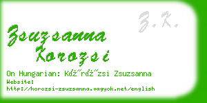 zsuzsanna korozsi business card